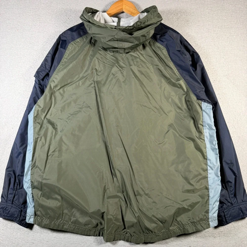 Vintage Nike Windbreaker Jacket‎ Hooded Olive Navy Blue Athletic Mens XL Wind